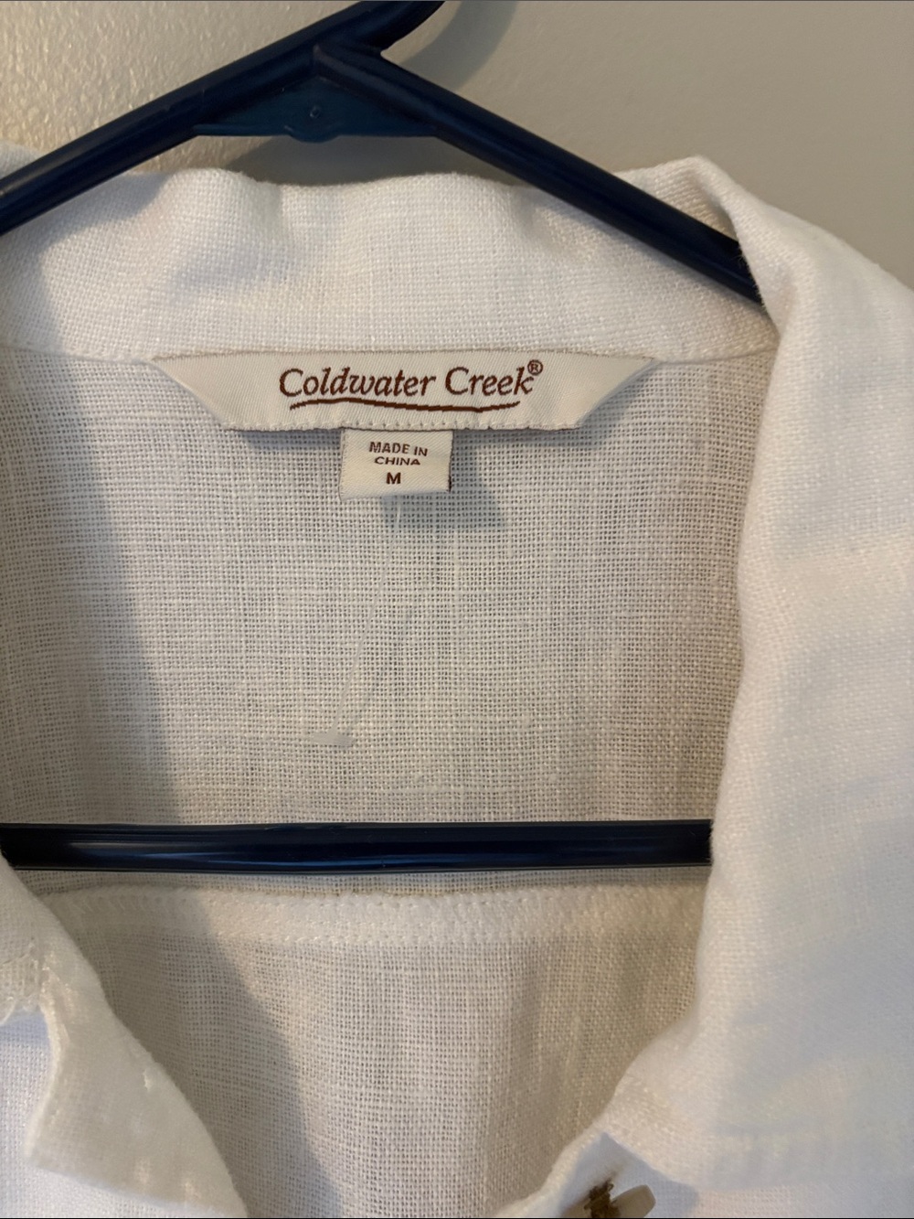 Coldwater Creek soft white linen jean jacket size Medium - Picture 2 of 2